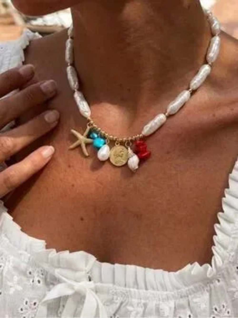 Boho?pearl necklace N2364